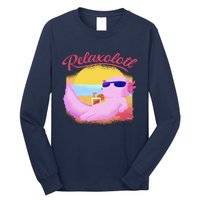 Relaxolotl Axolotl On Vacation Summer Beach Fun In The Sun Long Sleeve Shirt