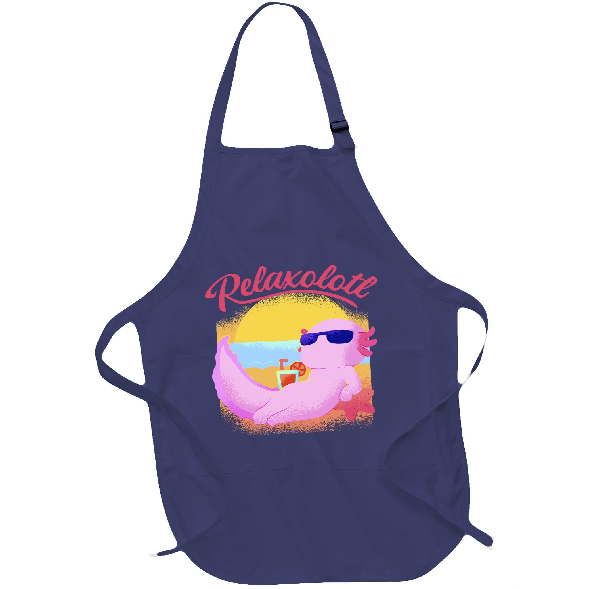 Relaxolotl Axolotl On Vacation Summer Beach Fun In The Sun Apron