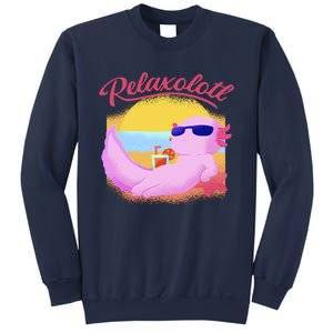 Relaxolotl Axolotl On Vacation Summer Beach Fun In The Sun Sweatshirt