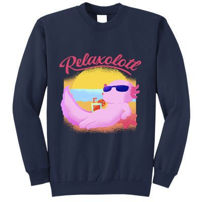 Relaxolotl Axolotl On Vacation Summer Beach Fun In The Sun Sweatshirt