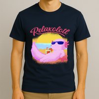 Relaxolotl Axolotl On Vacation Summer Beach Fun In The Sun T-Shirt
