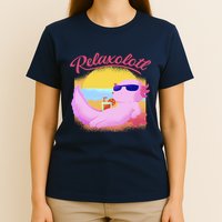 Relaxolotl Axolotl On Vacation Summer Beach Fun In The Sun T-Shirt