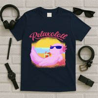 Relaxolotl Axolotl On Vacation Summer Beach Fun In The Sun T-Shirt
