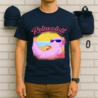 Relaxolotl Axolotl On Vacation Summer Beach Fun In The Sun T-Shirt