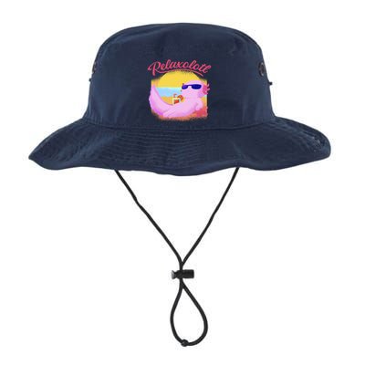 Relaxolotl Axolotl On Vacation Summer Beach Fun In The Sun Bucket Hat