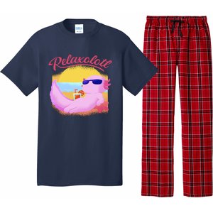 Relaxolotl Axolotl On Vacation Summer Beach Fun In The Sun Pajama Set