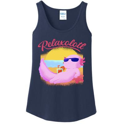 Relaxolotl Axolotl On Vacation Summer Beach Fun In The Sun Ladies Essential Tank