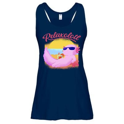 Relaxolotl Axolotl On Vacation Summer Beach Fun In The Sun Ladies Essential Flowy Tank