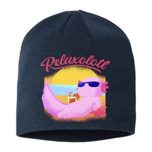 Relaxolotl Axolotl On Vacation Summer Beach Fun In The Sun Sustainable Beanie