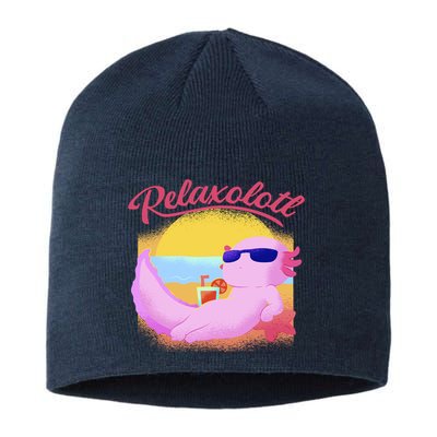 Relaxolotl Axolotl On Vacation Summer Beach Fun In The Sun Sustainable Beanie