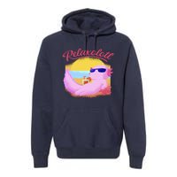 Relaxolotl Axolotl On Vacation Summer Beach Fun In The Sun Premium Hoodie