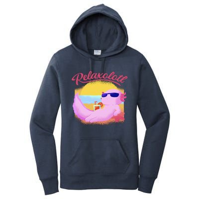 Relaxolotl Axolotl On Vacation Summer Beach Fun In The Sun Women's Pullover Hoodie