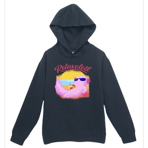 Relaxolotl Axolotl On Vacation Summer Beach Fun In The Sun Urban Pullover Hoodie