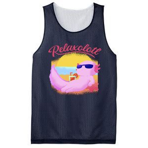 Relaxolotl Axolotl On Vacation Summer Beach Fun In The Sun Mesh Reversible Basketball Jersey Tank