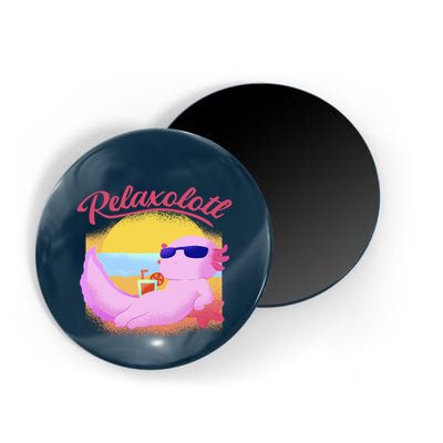 Relaxolotl Axolotl On Vacation Summer Beach Fun In The Sun Magnet