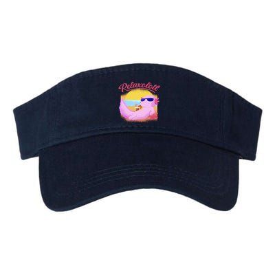Relaxolotl Axolotl On Vacation Summer Beach Fun In The Sun Visor