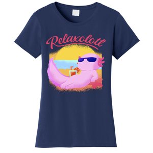 Relaxolotl Axolotl On Vacation Summer Beach Fun In The Sun Women's T-Shirt