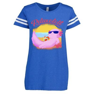 Relaxolotl Axolotl On Vacation Summer Beach Fun In The Sun Enza Ladies Jersey Football T-Shirt