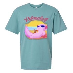 Relaxolotl Axolotl On Vacation Summer Beach Fun In The Sun Sueded Cloud Jersey T-Shirt