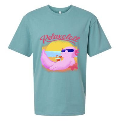Relaxolotl Axolotl On Vacation Summer Beach Fun In The Sun Sueded Cloud Jersey T-Shirt