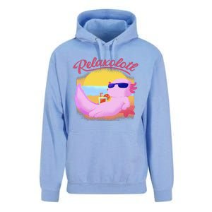 Relaxolotl Axolotl On Vacation Summer Beach Fun In The Sun Unisex Surf Hoodie