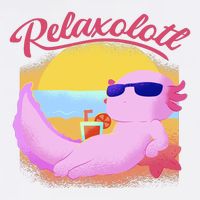 Relaxolotl Axolotl On Vacation Summer Beach Fun In The Sun Garment-Dyed Sweatshirt