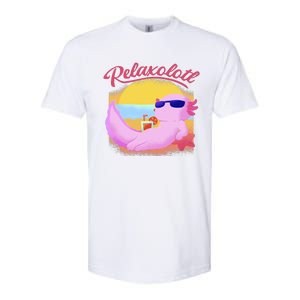 Relaxolotl Axolotl On Vacation Summer Beach Fun In The Sun Softstyle CVC T-Shirt