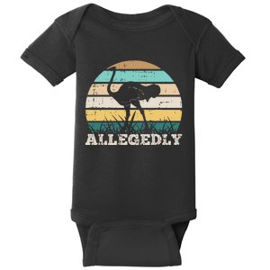 Retro Allegedly Ostrich Flightless Bird Safari Animal Lover Baby Bodysuit