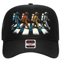 Retro Astronaut Outer Space High Crown Mesh Back Trucker Hat