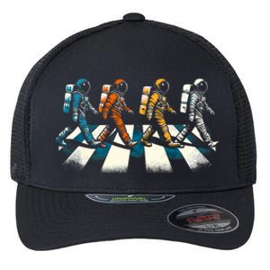 Retro Astronaut Outer Space Flexfit Unipanel Trucker Cap