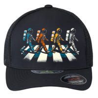 Retro Astronaut Outer Space Flexfit Unipanel Trucker Cap