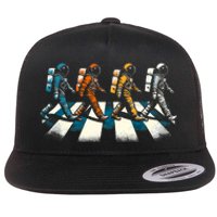 Retro Astronaut Outer Space Flat Bill Trucker Hat