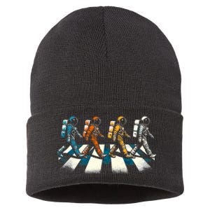 Retro Astronaut Outer Space Sustainable Knit Beanie