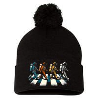 Retro Astronaut Outer Space Pom Pom 12in Knit Beanie