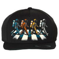 Retro Astronaut Outer Space Wool Snapback Cap