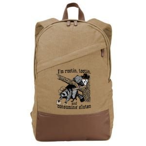 Raccoon And Opossum I’M Rootin Tootin And Consuming Gluten Cotton Canvas Backpack