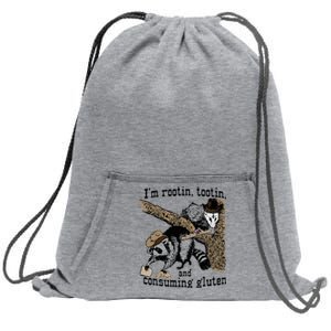 Raccoon And Opossum I’M Rootin Tootin And Consuming Gluten Sweatshirt Cinch Pack Bag