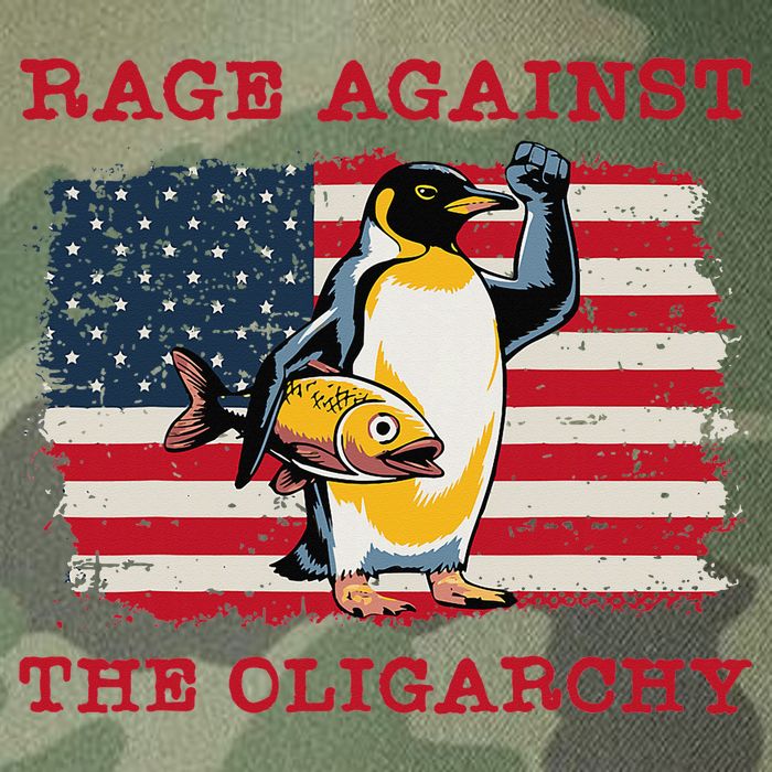 Rage Against Oligarchy Penguin Hands Off Fight Resist Legacy Tie Dye Trucker Hat