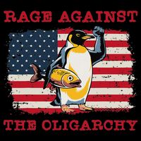 Rage Against Oligarchy Penguin Hands Off Fight Resist 7-Panel Snapback Hat