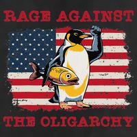 Rage Against Oligarchy Penguin Hands Off Fight Resist 15oz Campfire Ceramic Mug