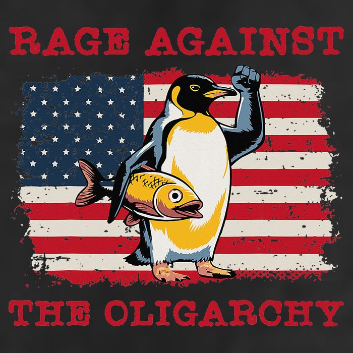 Rage Against Oligarchy Penguin Hands Off Fight Resist 15oz Campfire Ceramic Mug
