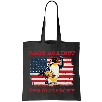 Rage Against Oligarchy Penguin Hands Off Fight Resist Bag
