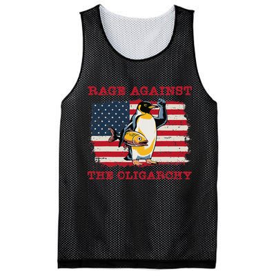 Rage Against Oligarchy Penguin Hands Off Fight Resist Mesh Reversible Basketball Jersey Tank
