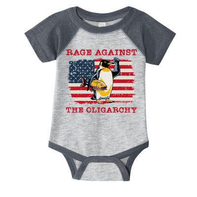 Rage Against Oligarchy Penguin Hands Off Fight Resist Infant Baby Jersey Bodysuit
