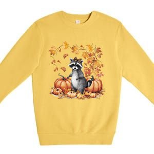 Raccoon And Pumpkin Spice Lovers Premium Crewneck Sweatshirt