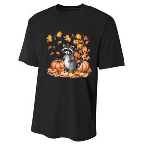 Raccoon And Pumpkin Spice Lovers Performance Sprint T-Shirt