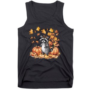 Raccoon And Pumpkin Spice Lovers Tank Top