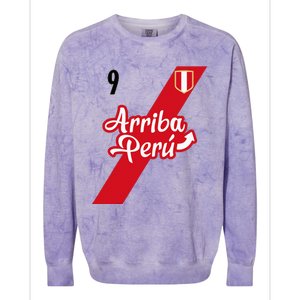 Retro Arriba Peru Soccer Jersey 9 Peruvian Futbol Colorblast Crewneck Sweatshirt