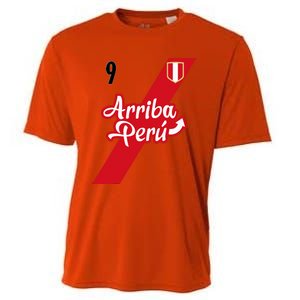 Retro Arriba Peru Soccer Jersey 9 Peruvian Futbol Cooling Performance Crew T-Shirt