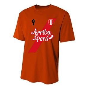 Retro Arriba Peru Soccer Jersey 9 Peruvian Futbol Performance Sprint T-Shirt